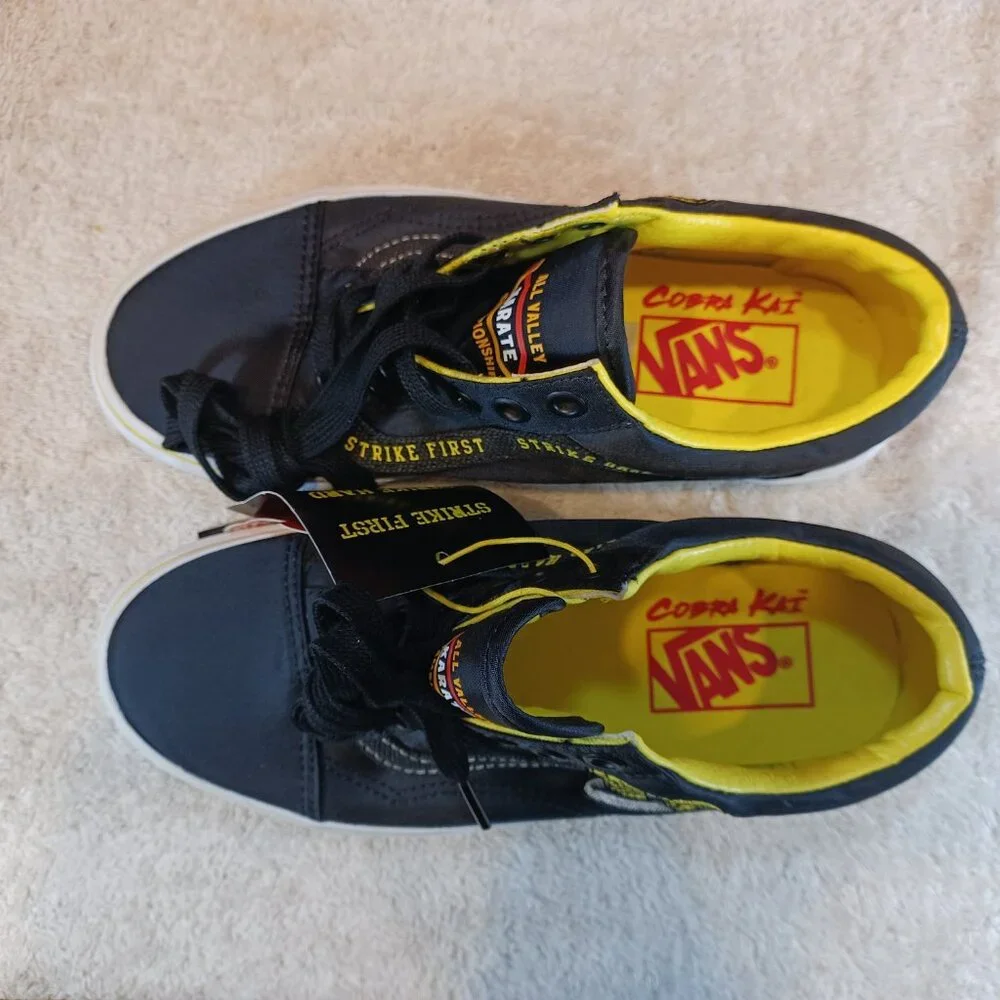 Vans X Men's 4.5/Women's 6 Old Skool Cobra Kai Dojo Black/Yellow VN0A3WKT05N